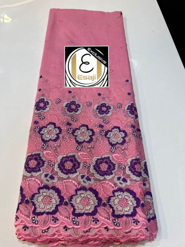 Laffaya Lace Fabric with Embroidery