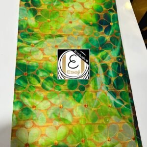 Printed Swiss Voile with Ebroidery