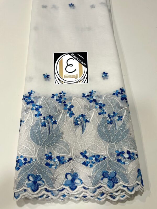 Laffaya Lace Fabric with Embroidery
