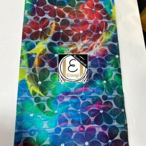 Printed Swiss Voile with Ebroidery
