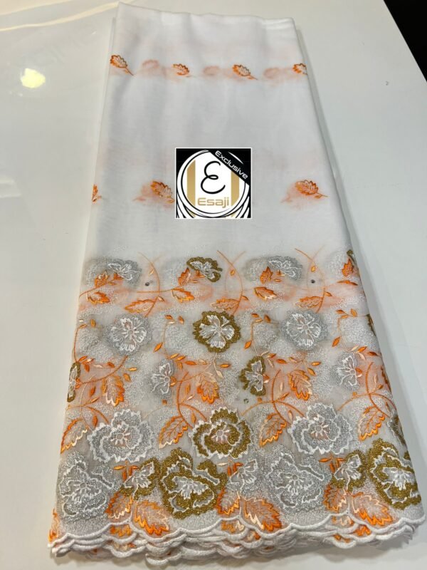 Laffaya Lace Fabric with Embroidery