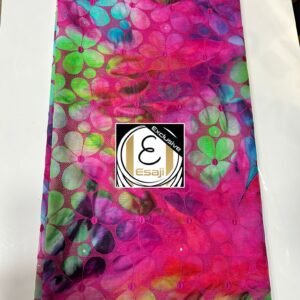 Printed Swiss Voile with Ebroidery