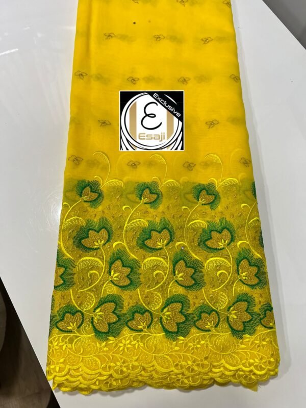 Laffaya Lace Fabric with Embroidery