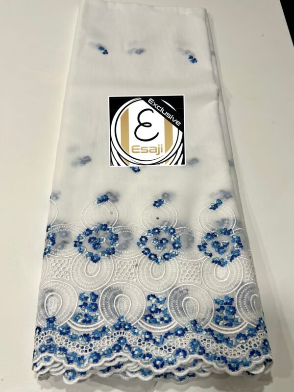 Laffaya Lace Fabric with Embroidery