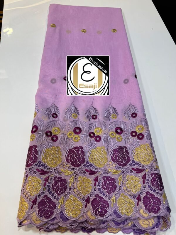 Laffaya Lace Fabric with Embroidery