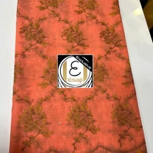 Printed Swiss Voile with Ebroidery