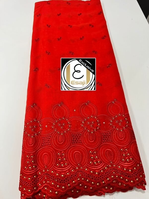Laffaya Lace Fabric with Embroidery