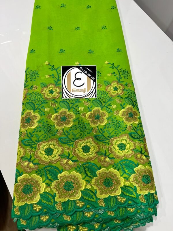 Laffaya Lace Fabric with Embroidery