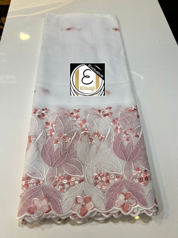 Laffaya Lace Fabric with Embroidery